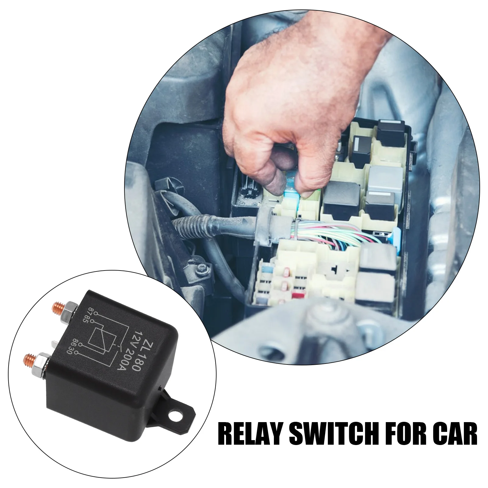 

12V 200A Car Starter Relay ZL180 Model Electrical Power Relay for Automotive Marine Boat Start Replacement Accessories