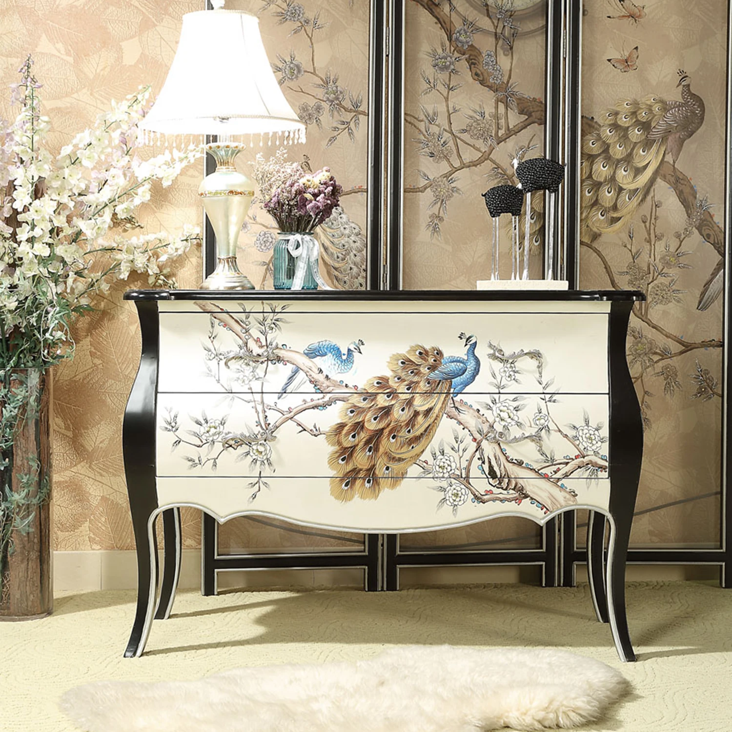 Zx painted chest chest retro entrance porch cabinet villa hotel bed and breakfast restaurant decoration