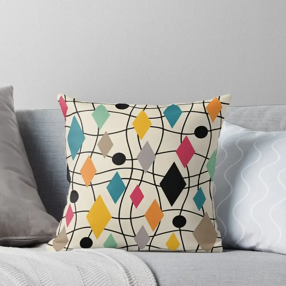 Colorful Mid Century Modern Geometric Abstract 546 Throw Pillow Cushion Cover Cushion Cover Set pillow