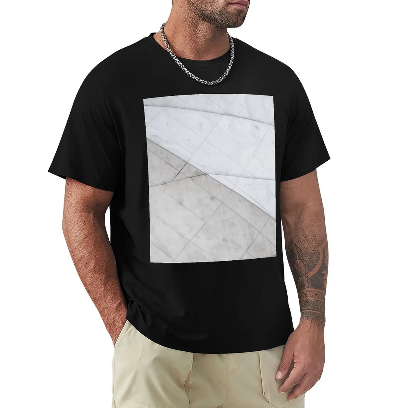 Design Patterns Lines Floor Ceiling Tiles T-Shirt quick drying customs oversized t shirt men