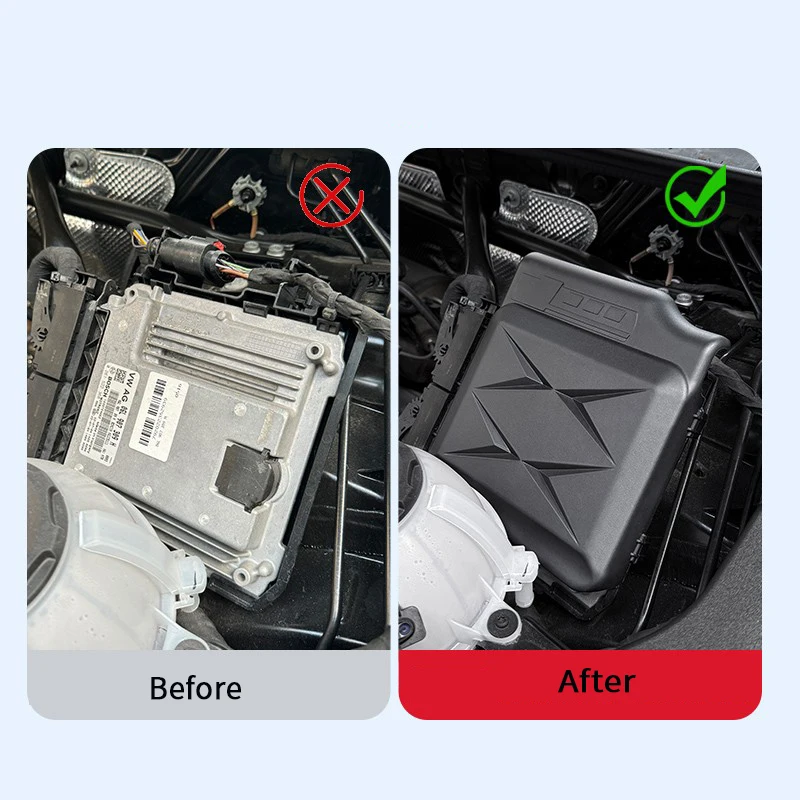 For Audi A4 A5 2017-2024, A6 2019-2024, Q5 2018-2024 Dustproof ABS Engine Computer Cover