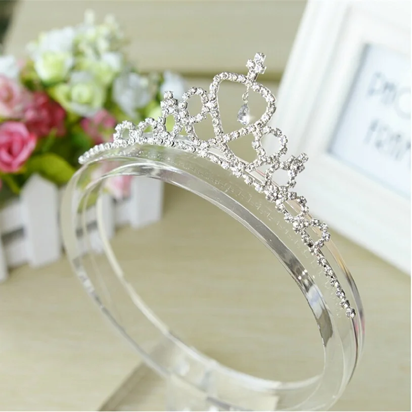 Elsa Princess Crown Hair Accessories for Girls Bridal Crown Crystal Diamond Hoop Hair Headwear Kids Birthday Party Hairband Set