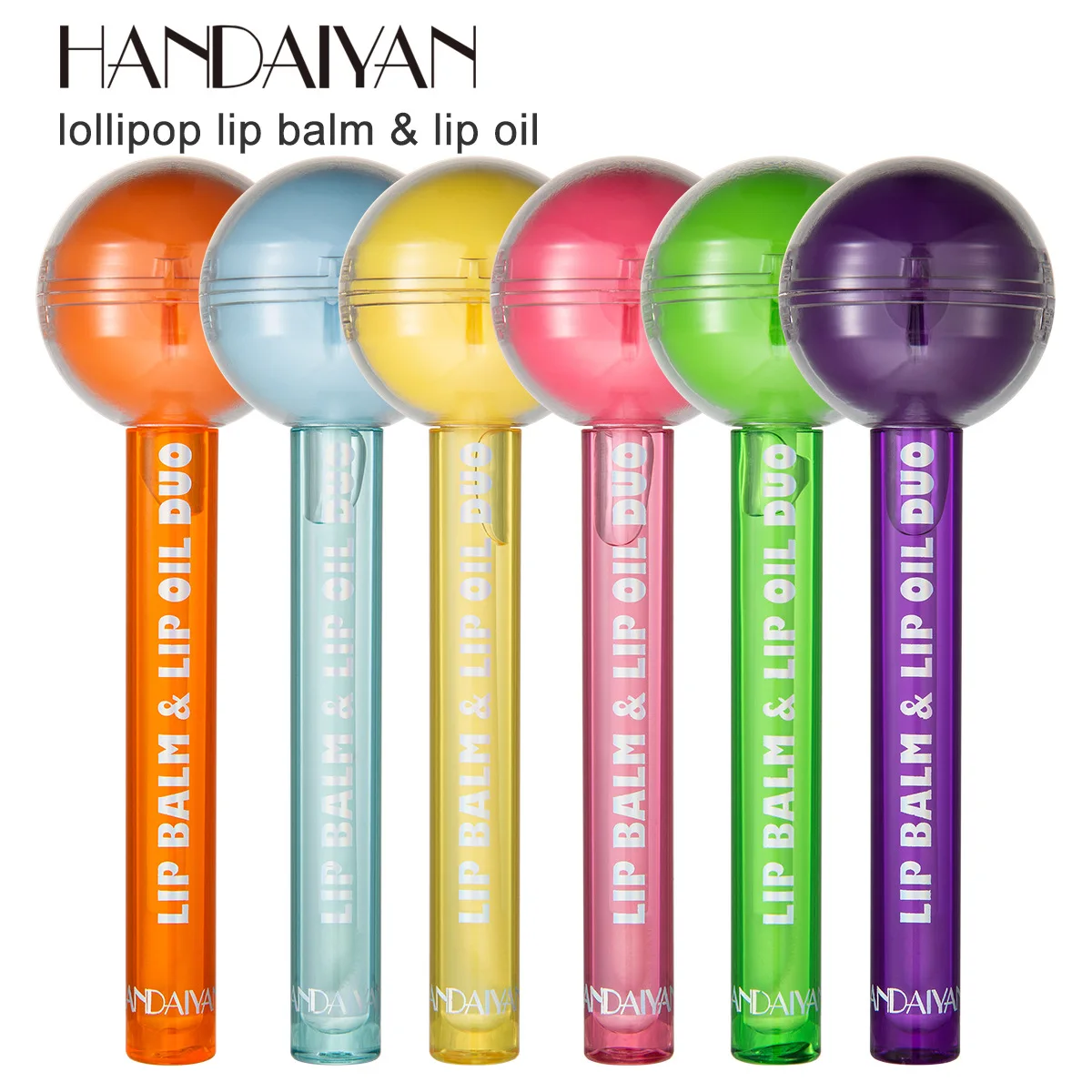 

1 Pcs Lollipop Lip Balm & Lip Oil 2 IN 1 Color Changing Lip Balm & Transparent Lip Oil