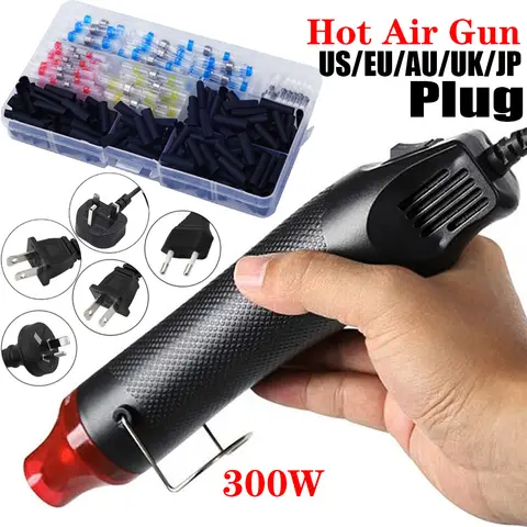 300W ไฟฟ้า MINI ปืนความร้อนมือถือ HOT AIR GUN 300PCS ความร้อนหดก้นสําหรับ DIY CRAFT ลายนูนหดห่อ PVC