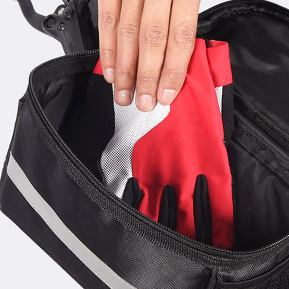 

Bike Phone Bag Waterproof Handlebar Pouch Glue Zipper For Cycling Outdoor Storage For Phone Keys Tools