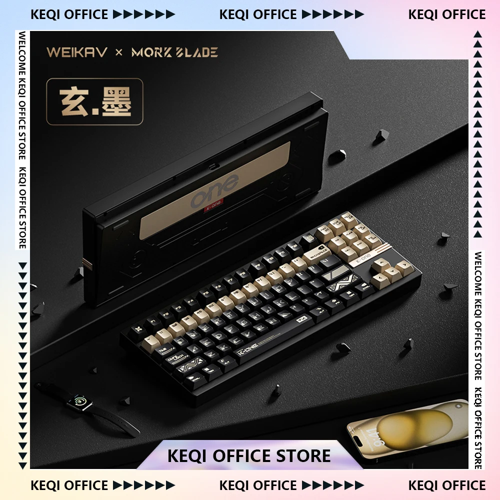 

Проводная клавиатура Weikav K-One80, магнитный переключатель Morkblade K-One Rt0.005, 8k, игровая клавиатура, верхняя/прокладка Rgb, совместимая печатная плата, клавиатура для ПК