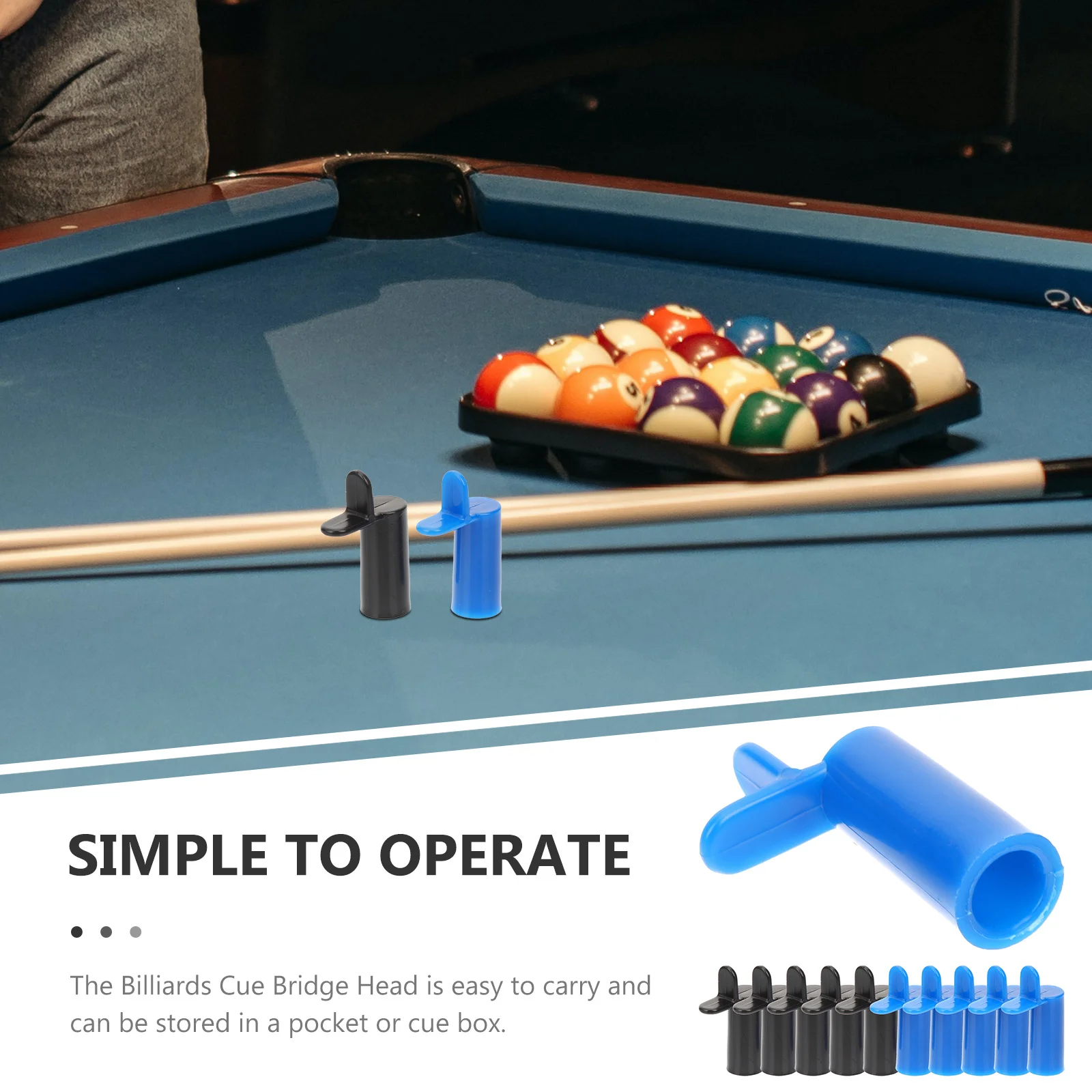 

10Pcs Pool Billiards Bridge Head Portable Fits Cue Case Snooker Rest Bridge Pool Cue Rack Pole Brackets Rod Bracket