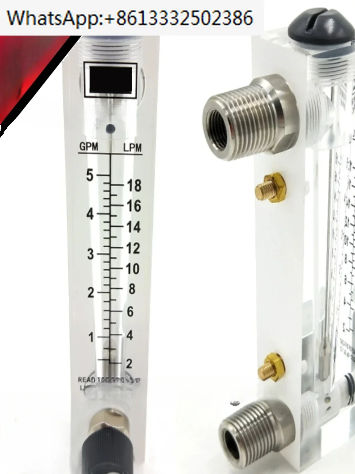 Stainless steel connector flowmeter, panel flowmeter, float flowmeter, rotameter, gas flow