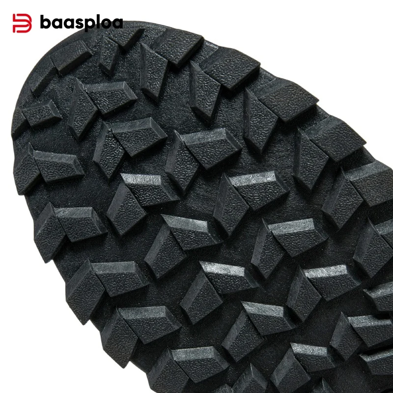 Baasploa Men Hiking Shoes Non-Slip Wear Resistant Outdoor Climbing Walking Shoes for Men Comfort Inner Cotton Outdoor Sneakers