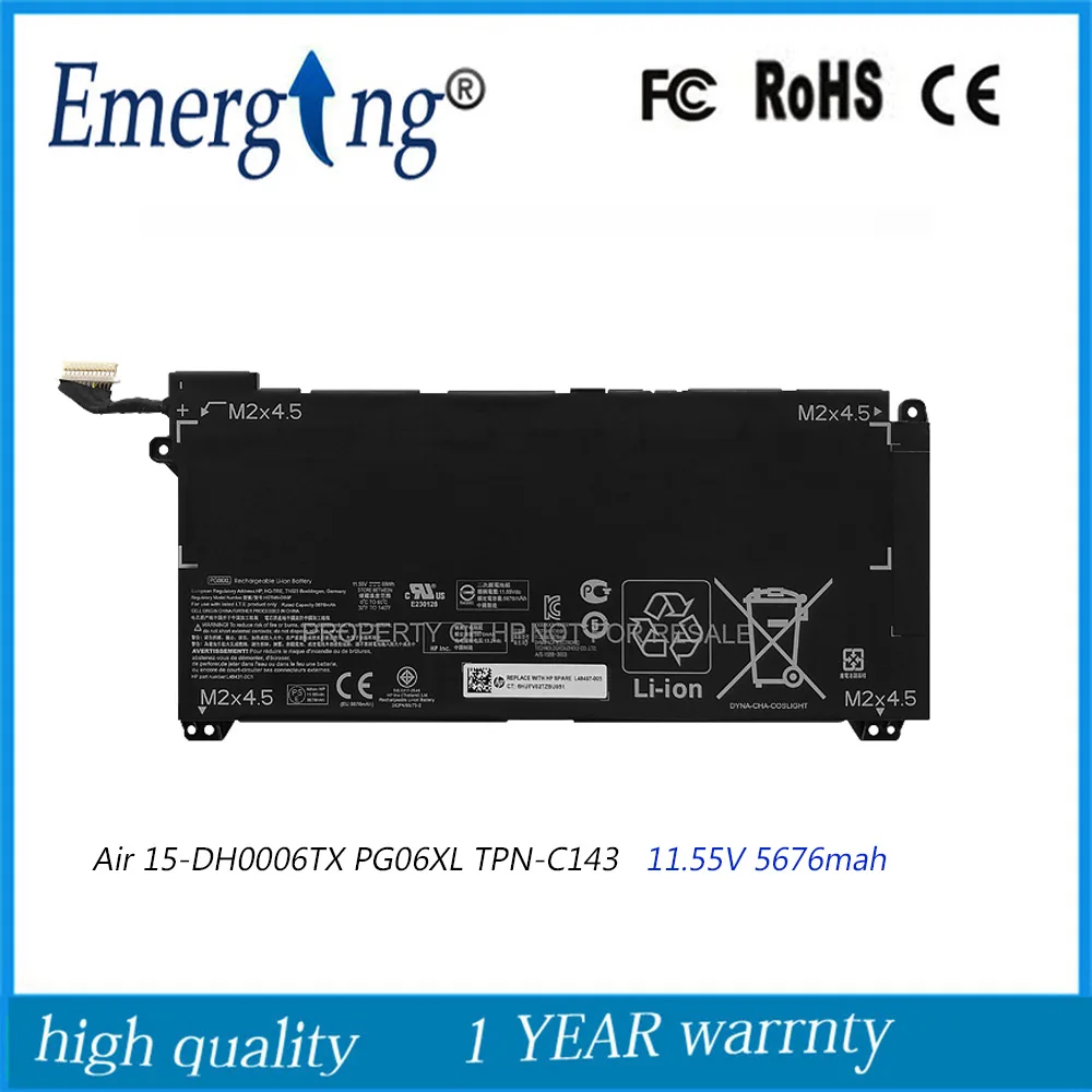 Bateria do Laptop Original para hp Presságio 15-dh Hstnn-db9f L484312c1 L48497005 15-dh0006tx 15-dh0007tx 11.55v Pg06xl 69wh