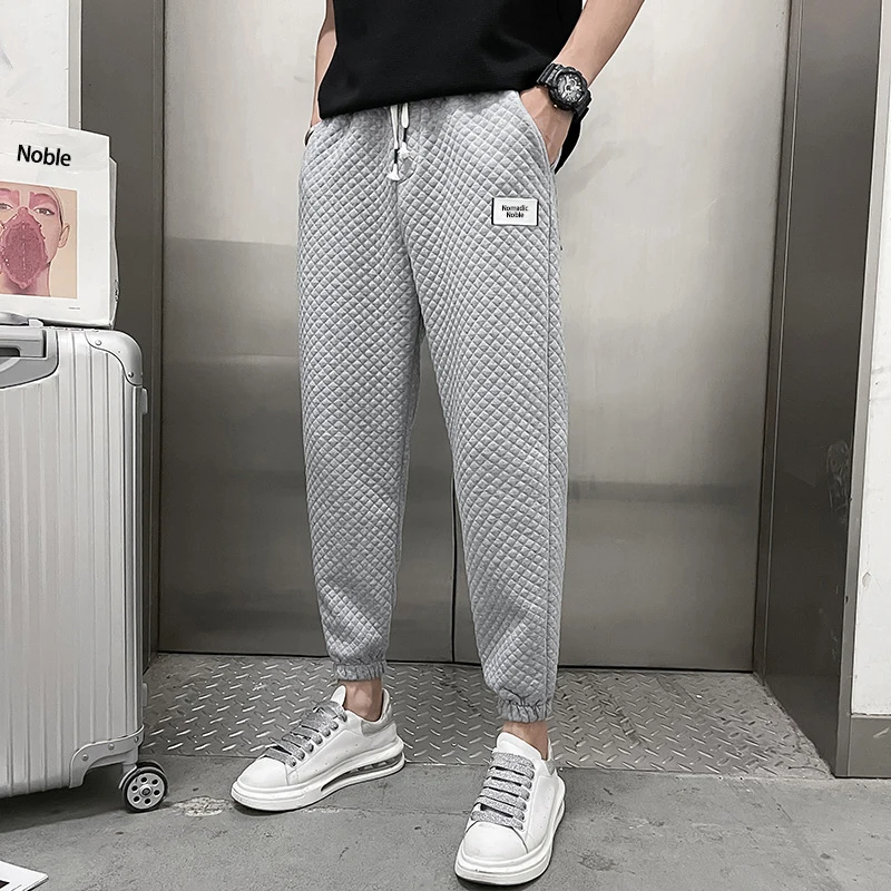 NN The new nine-point pants casual pants INSTAGRAM Harlan pants loose trend check Waffle sports pants