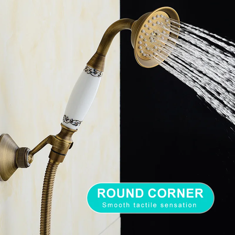 Antique Bronze Hand Holder Shower Brass Bronze Bath Shower Hand Replace Bathroom Copper Shower ML001