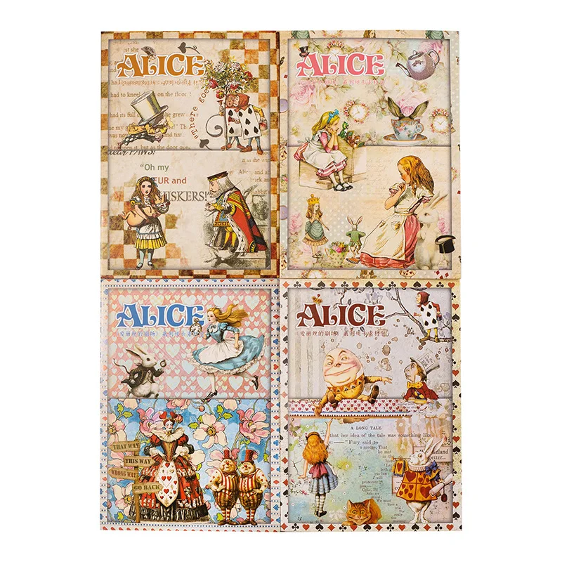 25 pcs Alice\'s theatrical theme material package double material collage ledger paper hand made Collage material