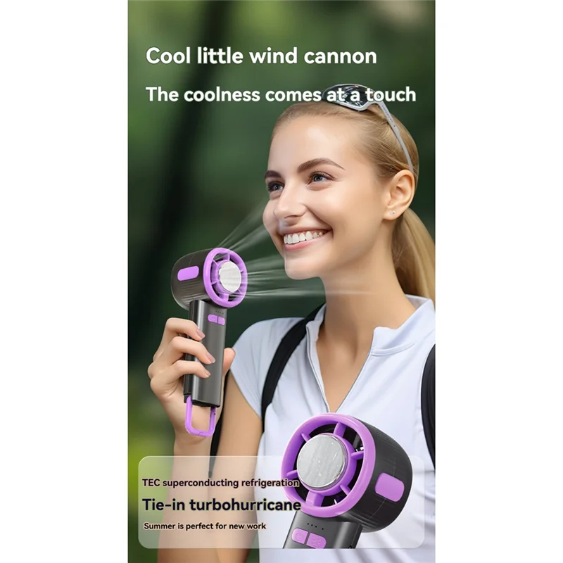 ABBK-100-скоростной турбовентилятор, портативный мини-портативный полупроводниковый ледяной вентилятор, охлаждающий вентилятор с цифровым дисплеем