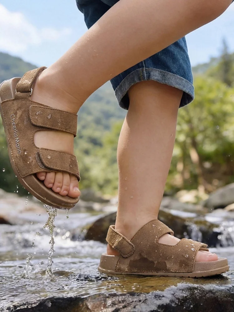 Baby Boys Girls Sandals 2026 New Summer Kids Retro Sandals Breathable Beach Slippers Indoor Outdoor Footwear For Older Children