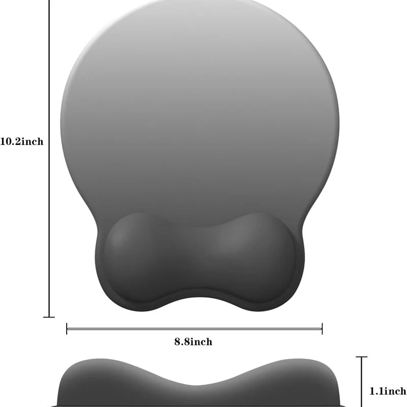 Silicone Wrist Rest Mouse Pad Concave Ergonomic Design Round Shape Office Gaming Non-Slip Desk Mat