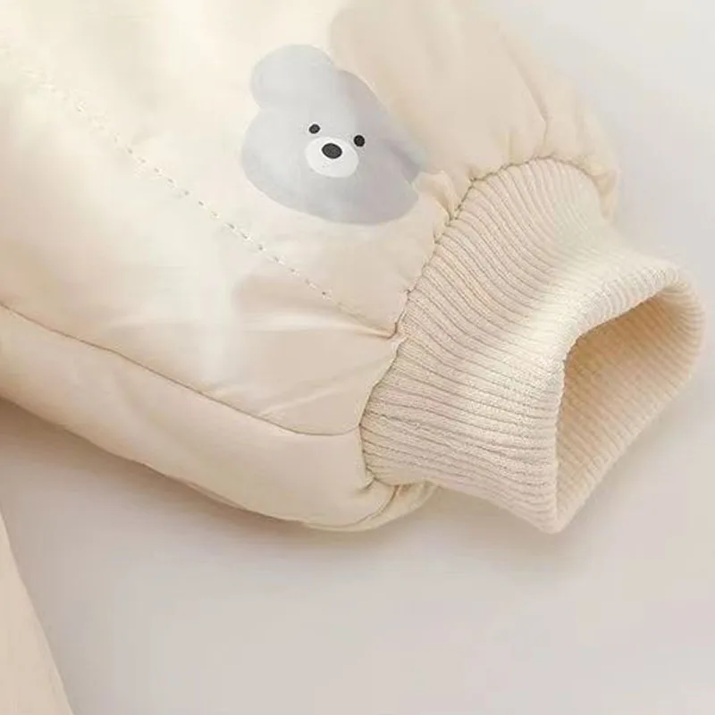 IYEAL الرضع لطيف الدب الصغير بذلة سوبر لطيف الطفل مع الصوف السميك الوليد الشتاء في الهواء الطلق بذلة سترة قطن