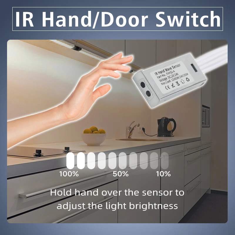 LED Light Infrared Sensor Switch Door Magnetic Sensor DC12V~24V Hand Sensor Dimmer