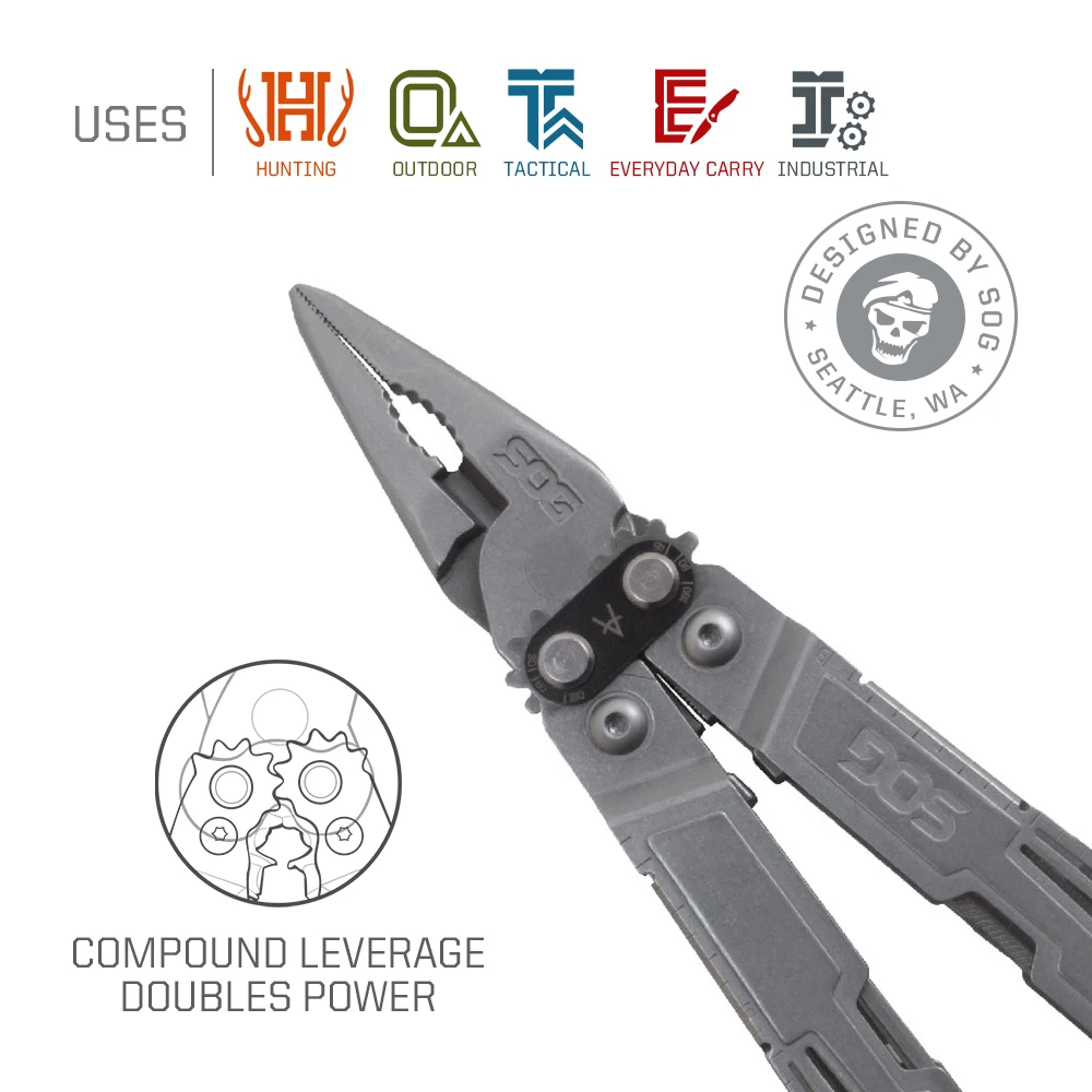 SOG 18 In 1 POWERACCESS Multi-Tool Folding Pliers Knife Pocket EDC Multifunctional Tools Outdoor Survival Stuff Camping Supplies