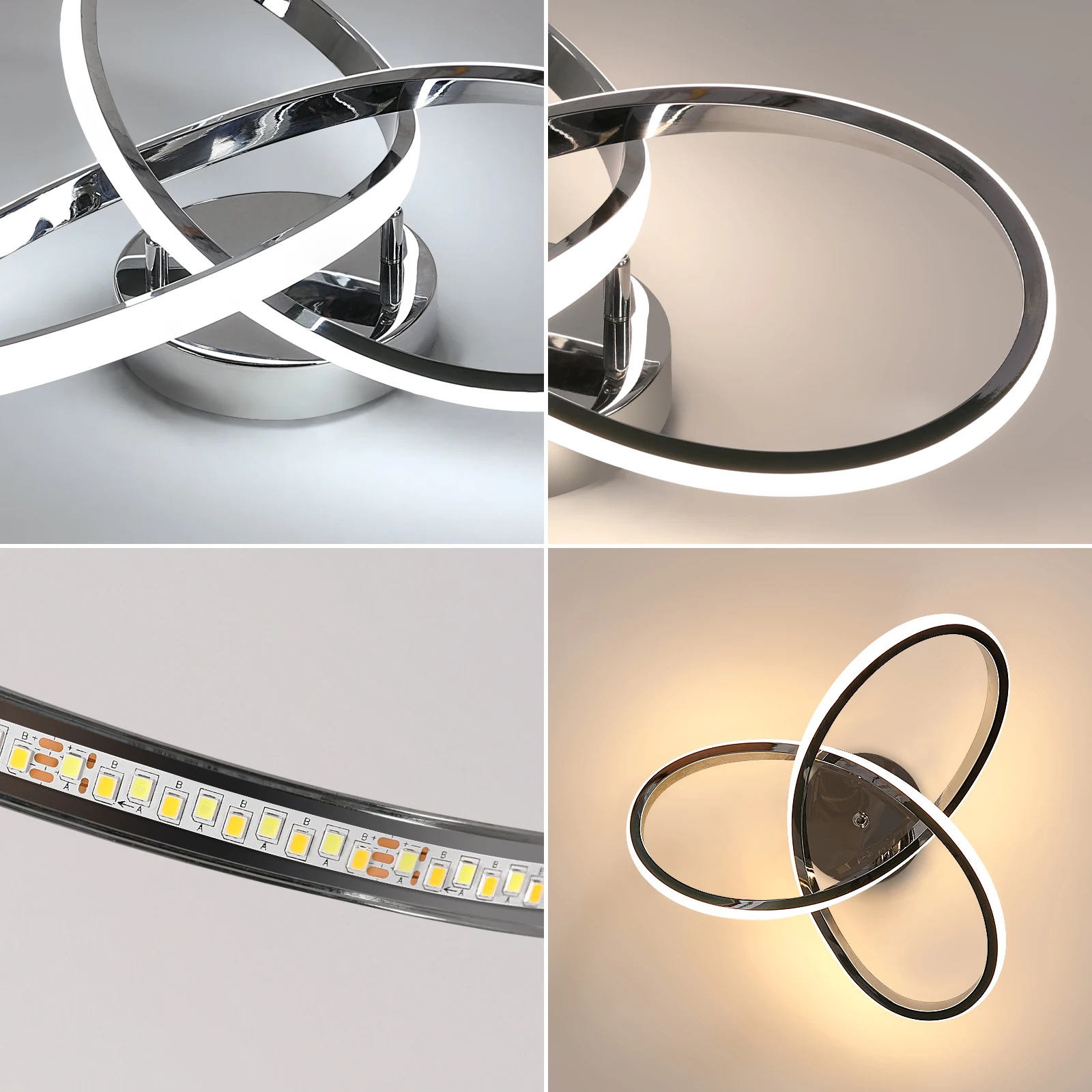 Moderne LED-Deckenleuchten mit Fernbedienung 3000K-6000K, 3 Farbtemperaturen, Blumenförmige LED-Deckenbeleuchtung – Detail 6