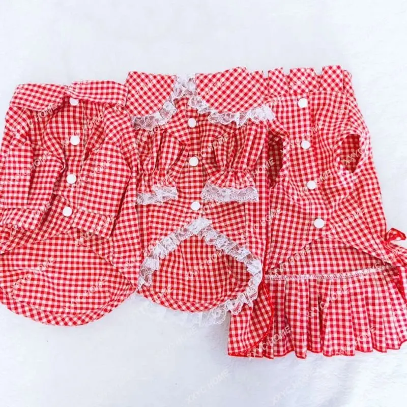 

Dog Clothes Spring, Summer, Autumn Plaid Shirt Dress Suit Cotton Cat Pet Clothes