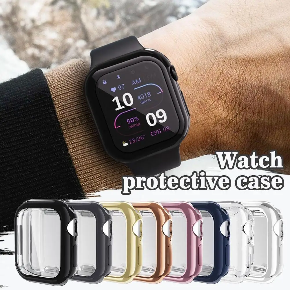 Untuk Apple watch 10 casing pelindung layar 42mm/46mm cakupan penuh Bumper lembut TPU penutup pelindung aksesoris