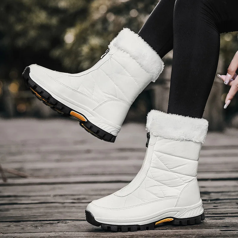 

Women's Boots Winter High Top Cotton Shoes Fashion Casual Mid-calf Cotton Boots Winter Fur Boots for Women Plush Warm Snow Boot