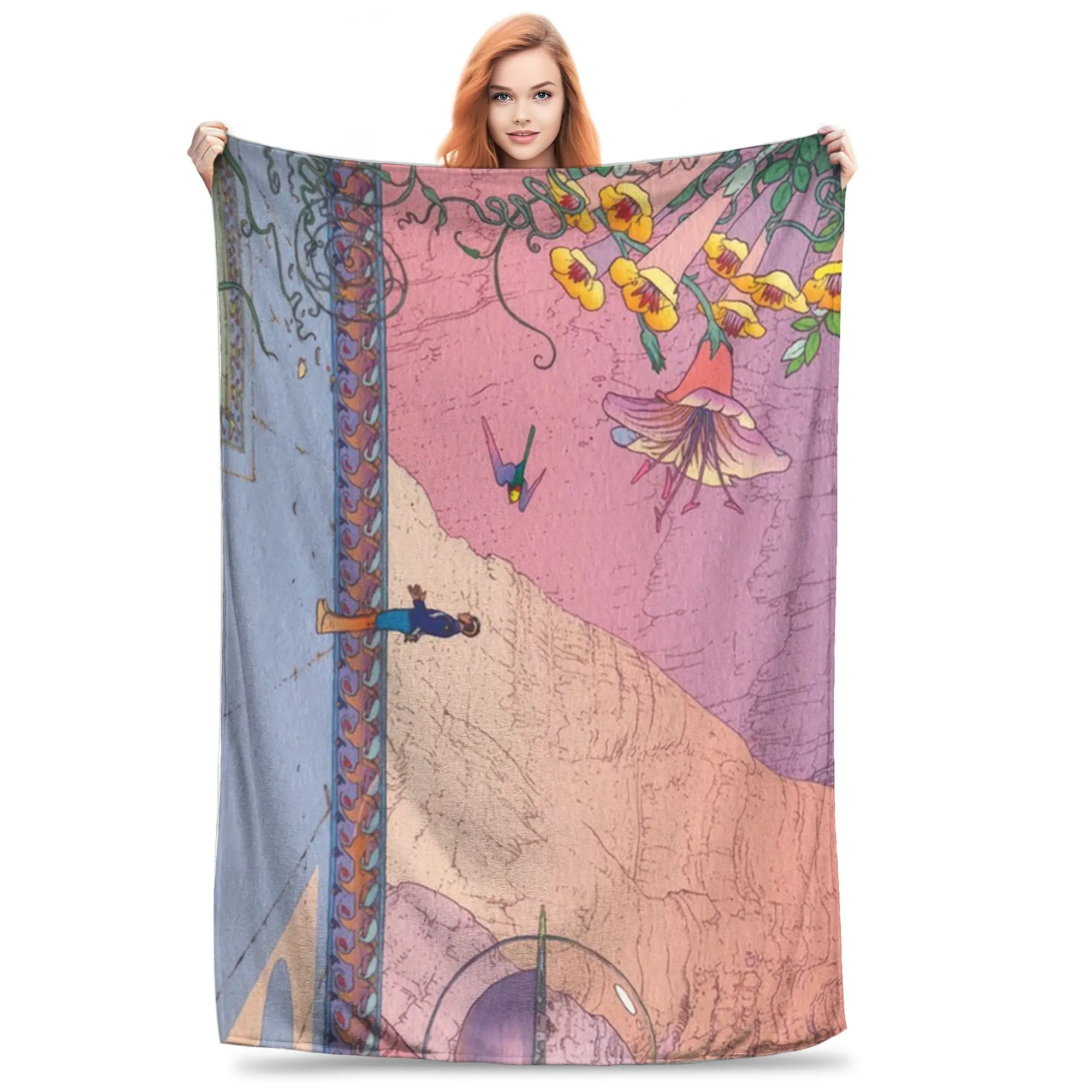 

Moebius Paintings - Jean Giraud Moebius Blanket Warm Flannel Sofa Throw Blanket for Home Bedroom Office Throws Bedspread Quilt