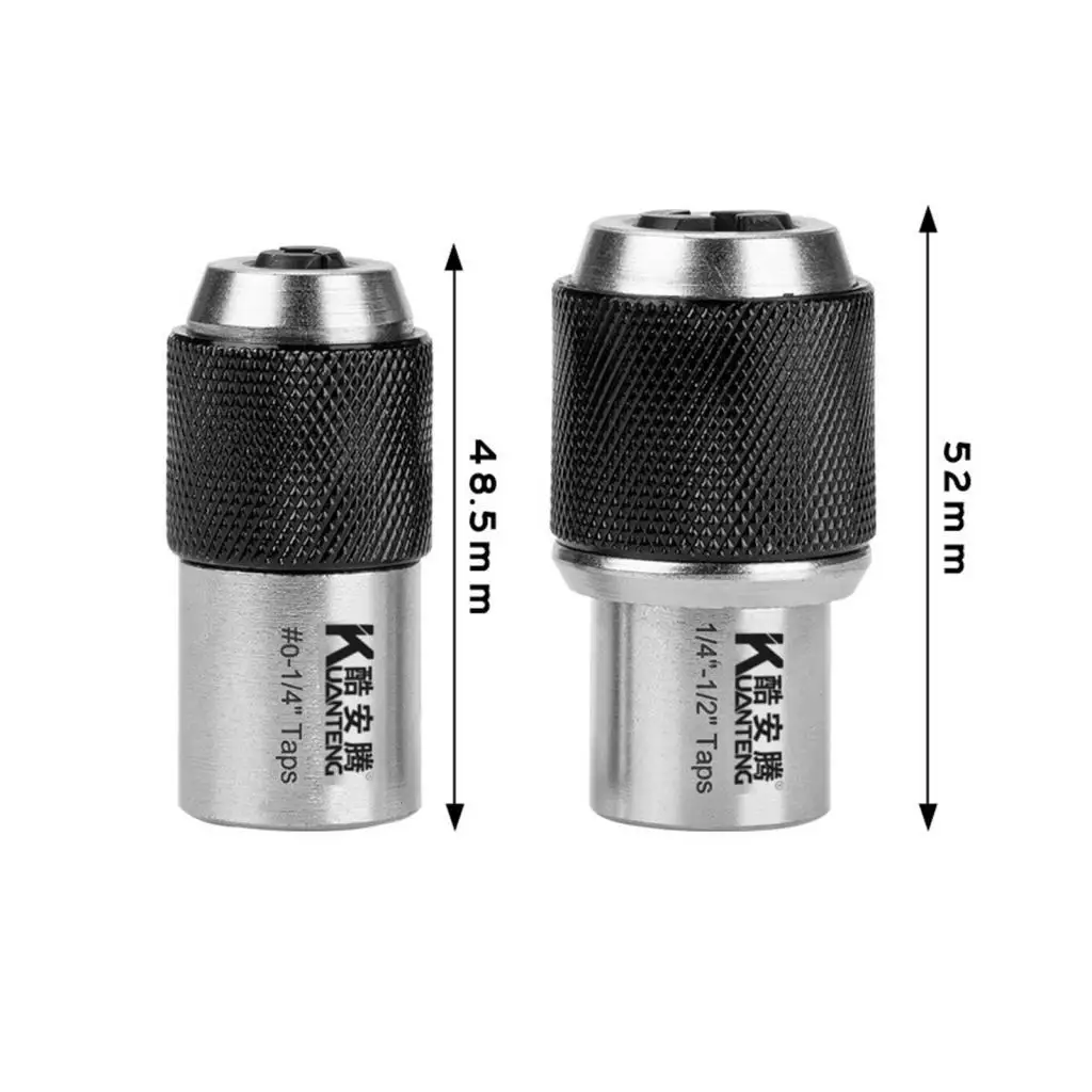 2Pcs Tap Socket Ratchet Tap Wrench 3/8 inch Drive Hand Tool 1/4-1/2 Taps, 0-1/2 Taps Tapping Socket Set Tap Socket Adapter