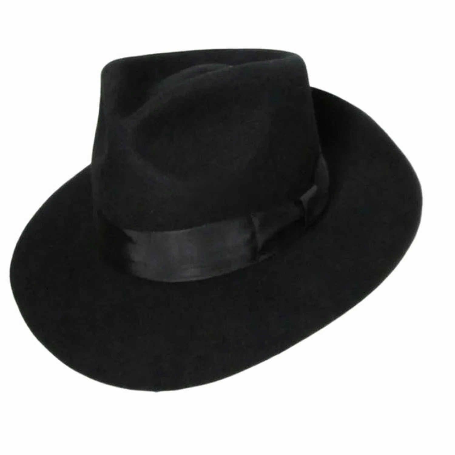 Fedora Black Wool Retro Hat of Michael with Name Formal Gentry