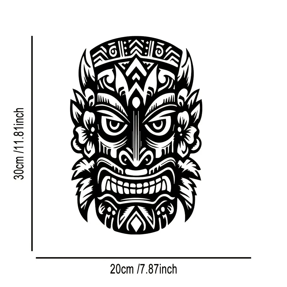 1pc Tiki Mask Metal Wall Art Hawaiian Style Iron Mural for Tropical Home Wall Decor view 3