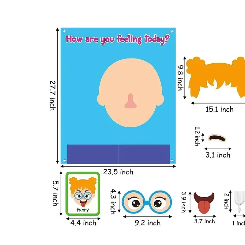 Kids Montessori Facial Expression Game Emotional Change Toys With 9pcs Cards Preschool Learning Educational Toys