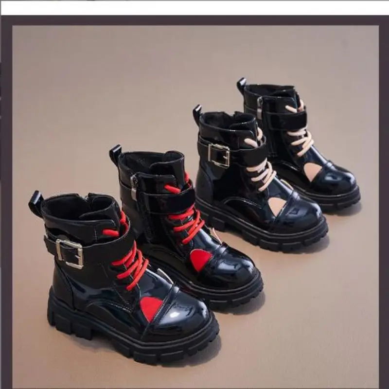 

Girls' Boots Autumn/Winter 2024 New Style Student Middle School Children's British Style Children's Single Boots Girls' Princess