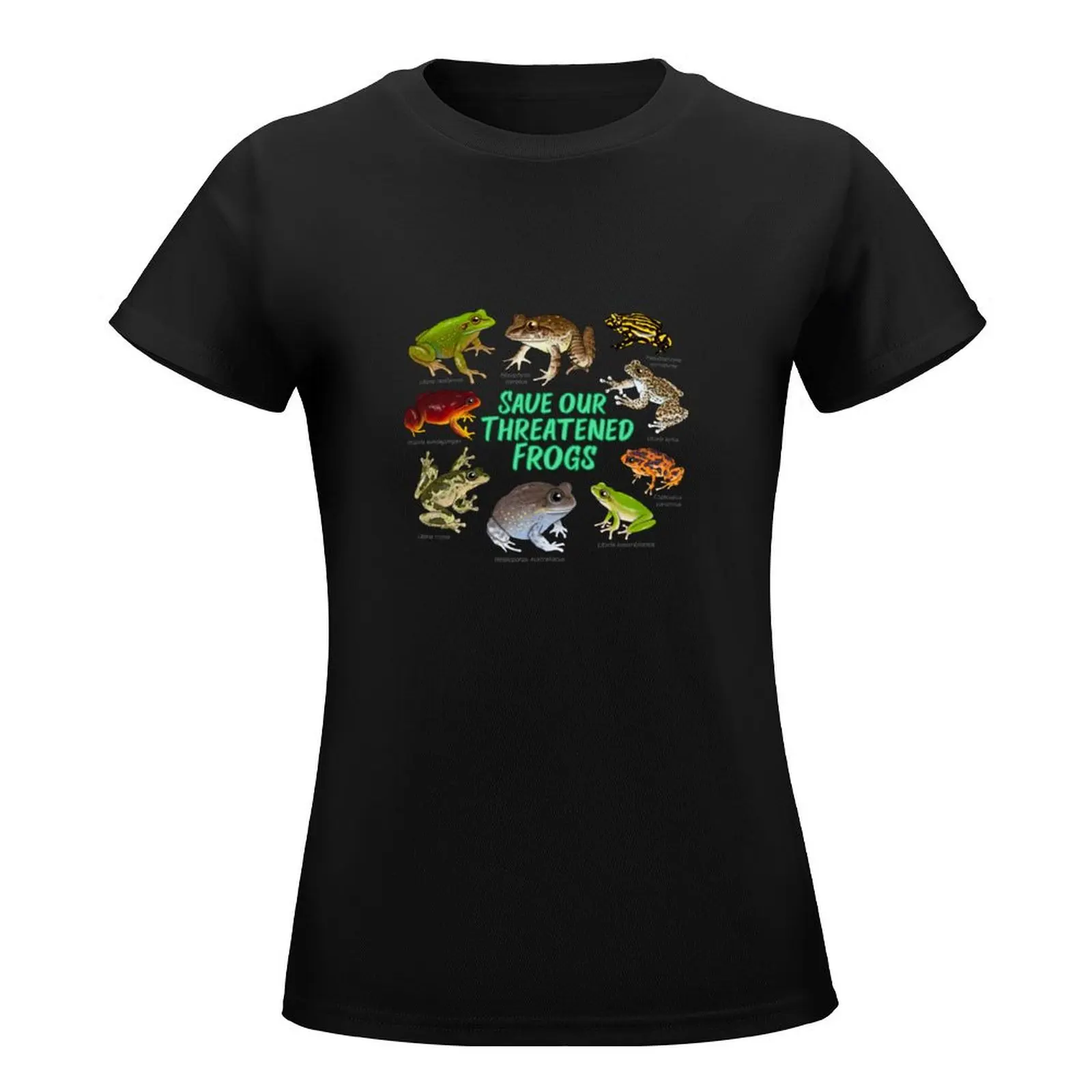 Save Our Threatened Frogs T-Shirt plus size tops hippie clothes Short sleeve tee female Womens graphic t shirts