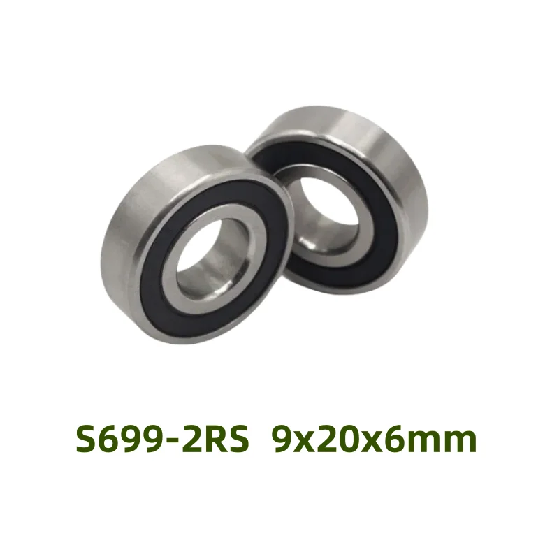 

50pcs stainless steel bearing S699-2RS 9x20x6mm deep groove ball bearings S699RS 9*20*6 mm