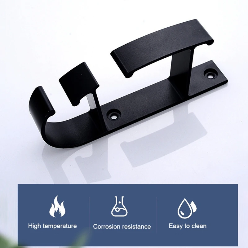 Multifunction Wall Mounted Hooks For Washbasin Kitchen Storage Hook Rack Basin Storage Rack Holder Aluminium Alloy Black Gold