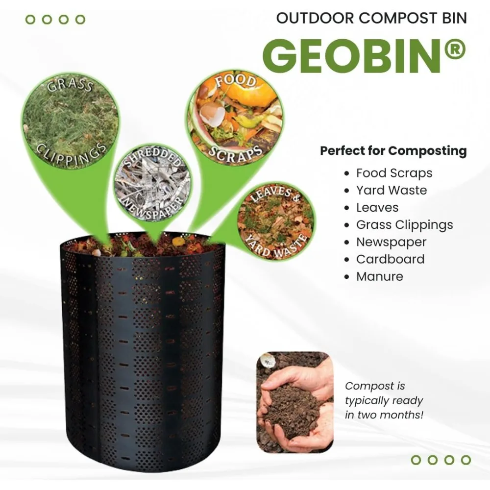 مصنوعات المعزوفة جيوبين كومبوست بن - 246 جالون، قابلة للتوسيع، سهلة التجميع، صنع في الولايات المتحدة الأمريكية، مكون خارجي وفناء خلفي