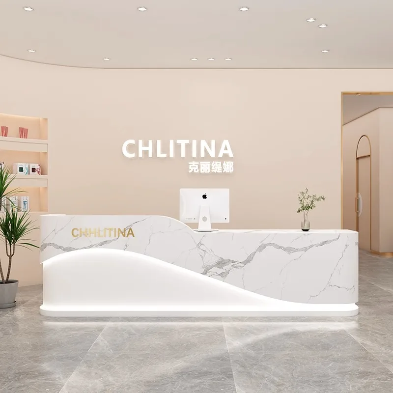 Hospital Counter Reception Desks Service Modern Checkout Rostrum Shop Reception Desks Standing Bureau Meuble Luxury Furniture