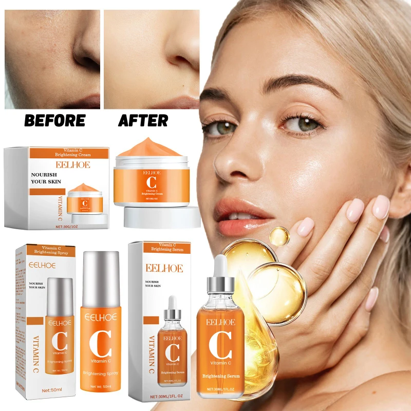 

Vitamin C Moisturizing Set Series - Reduces Facial Fine Lines, Improves Dullness, Refines Pores and Whitens Skin