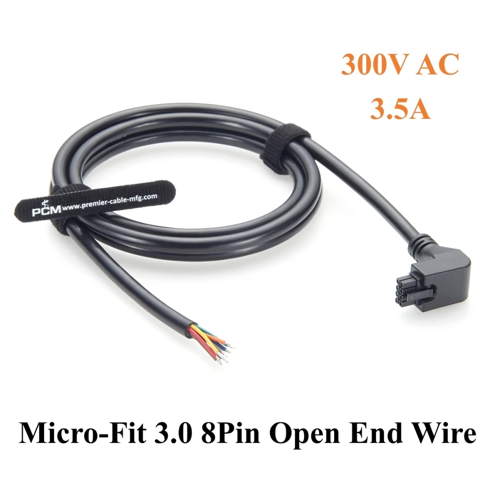 Up Angle Micro-Fit 3.0mm 8Pin Female to Open End Cable 90 Degree Micro Fit Connector Power Signal Harness 20AWG for Robotics