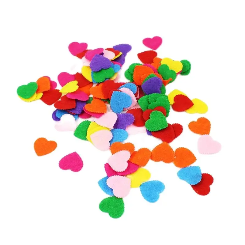 200 pz/lotto 20mm nuovo fiore Non tessuto colore misto Appliques in feltro a forma di cuore per accessori per forniture artigianali fai da te