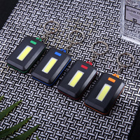 COB LED Flashlight Key Ring Outdoor Sports Portable Emergency Light Camping Hiking Light Lamp Outdoor Tool