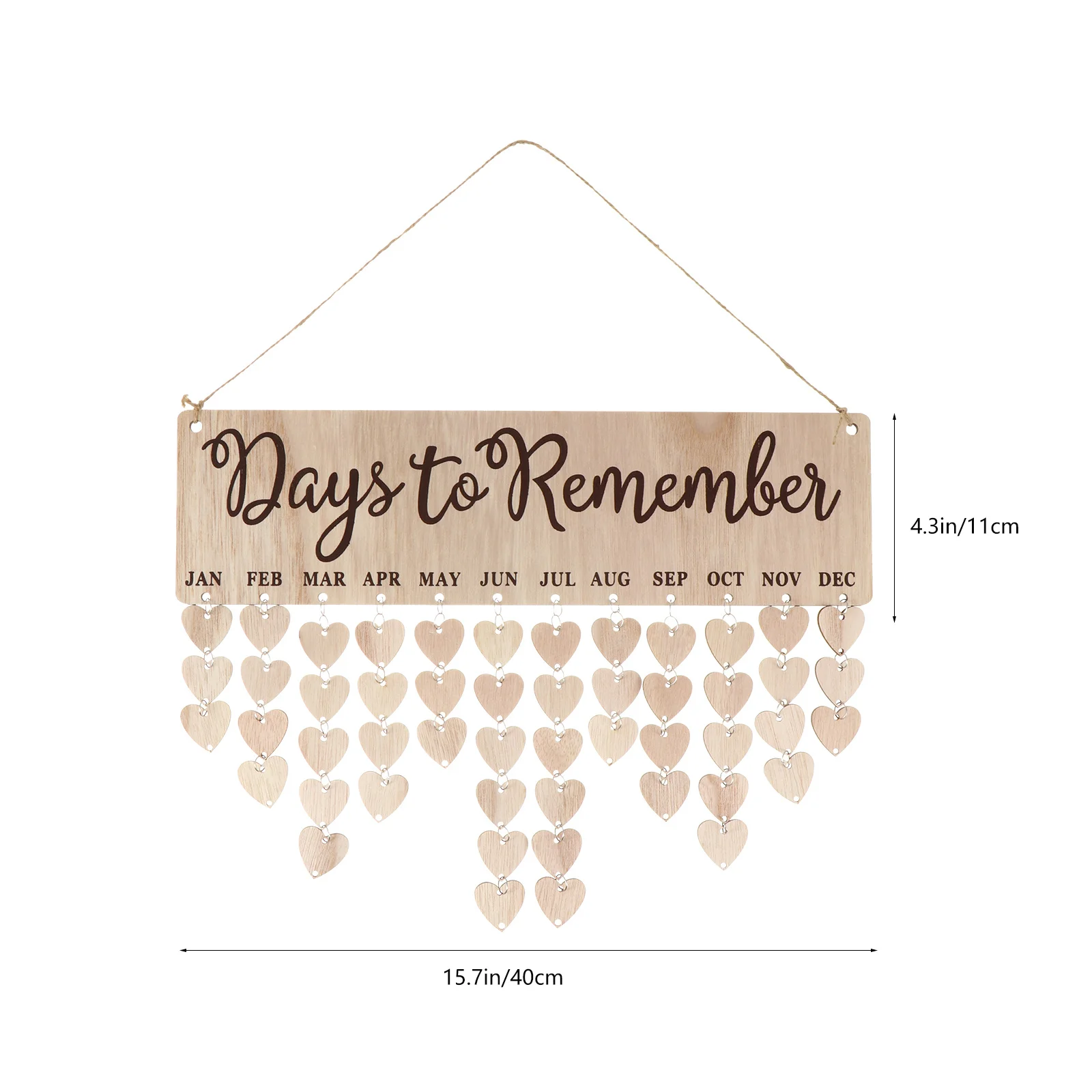 1 مجموعة 1 مجموعة عيد ميلاد التقويم جدار خشبي قلادة حفلة عيد ميلاد قلادة للحزب ديكور المنزل Diy بها بنفسك هدية للطباعة اللوحة