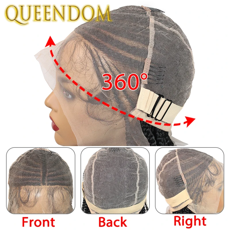 32 inch synthetische vlechten pruik volledige kant gehaakte doos gevlochten pruik voor zwarte vrouwen knooploze hittebestendige cornrow vlechten vlecht pruiken