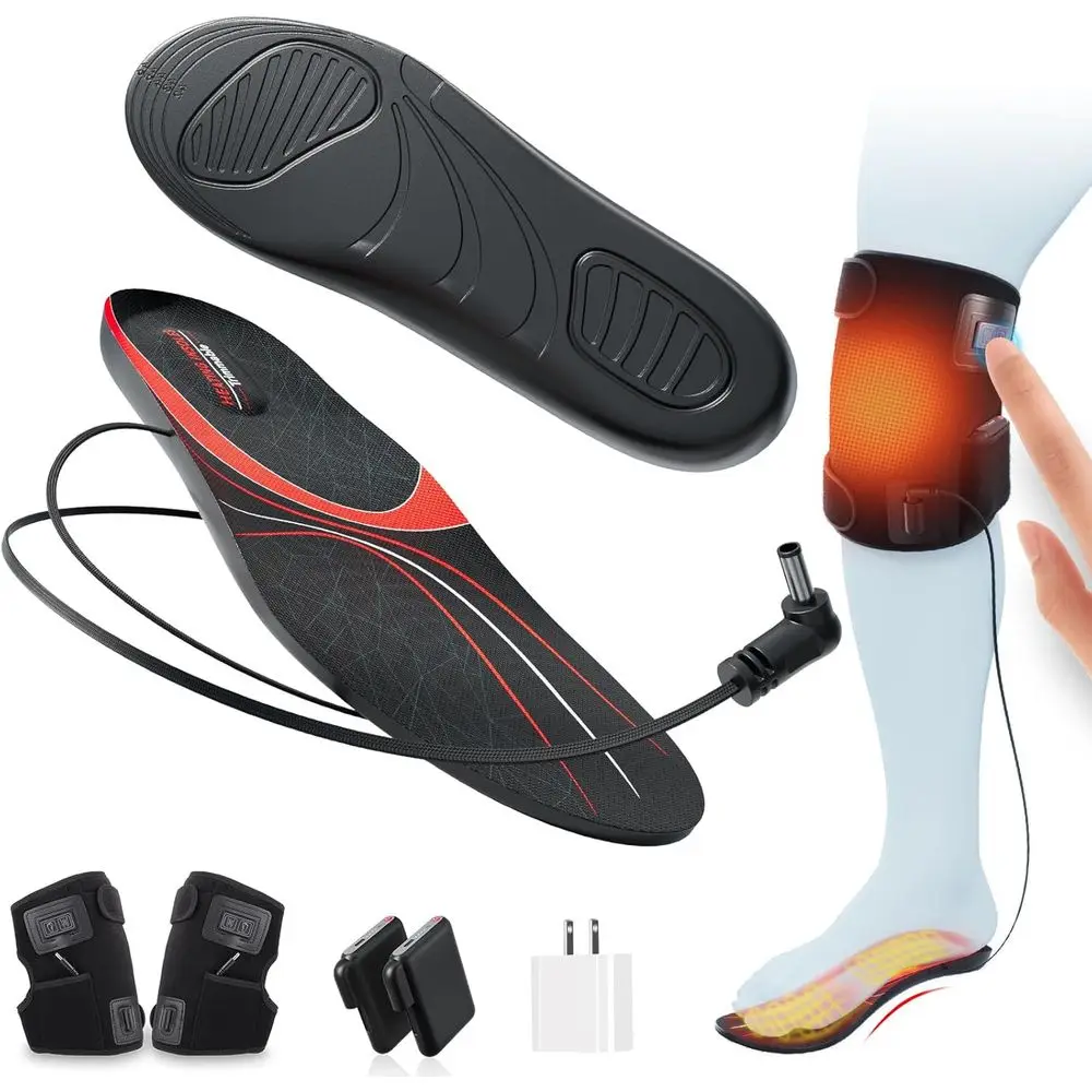 

Portable 7.4V Rechargeable Heated Insoles for Winter Sports and Outdoor Activities