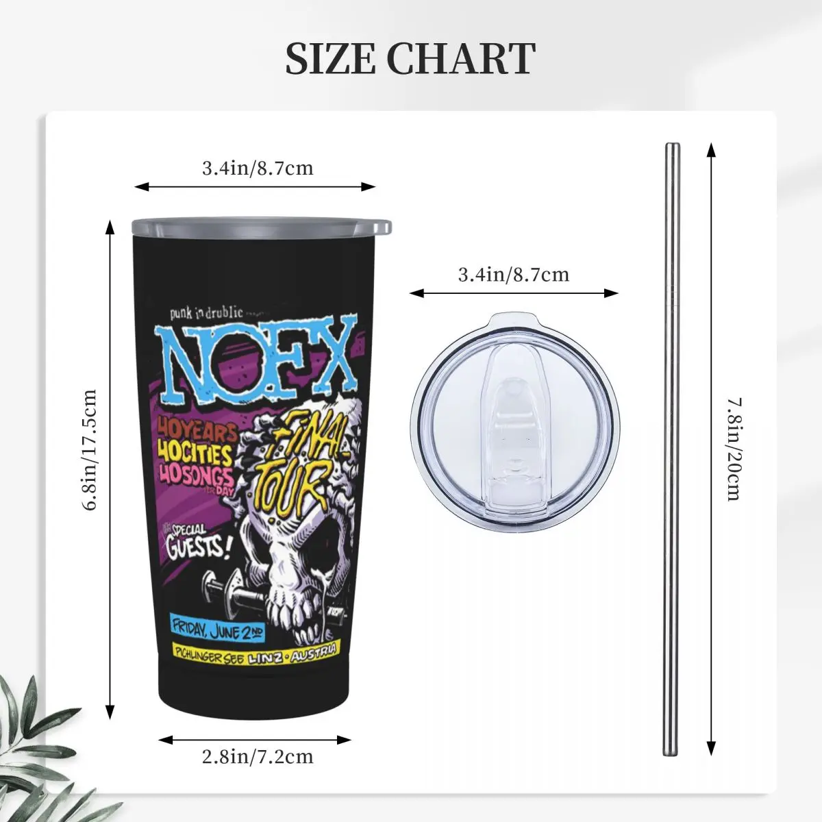 Nofx Final Tour 2023 Punk Rock Legacy Stainless Steel Tumbler Vacuum Insulated Mugs Thermal Cold Bottle Straw With Lid 20oz