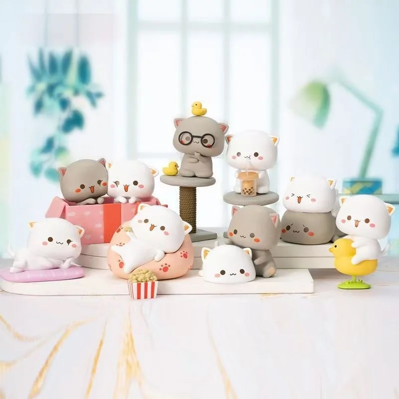 

2nd Edition Mitao Lucky Cat Good Friends Series Blind Box Creative Cure Cartoon Anime Doll Model Exquisite Desktop Ornaments