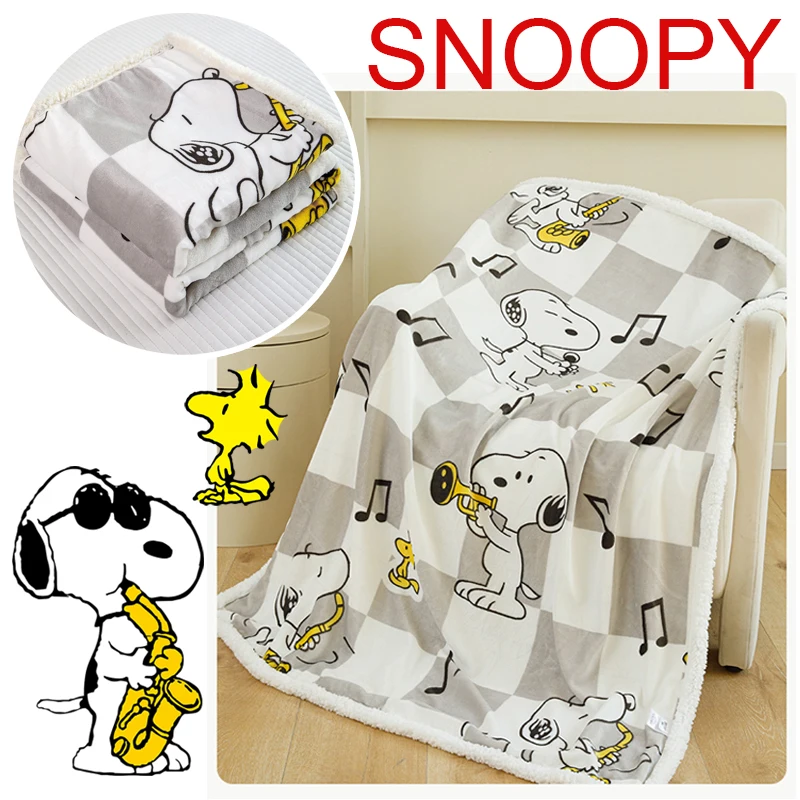 

Snoopy Blanket Cartoon Soft Flannel Blankets Cartoon Office Nap Air Conditioning Blanket Winter Warm Thickened Lambswool Blanket