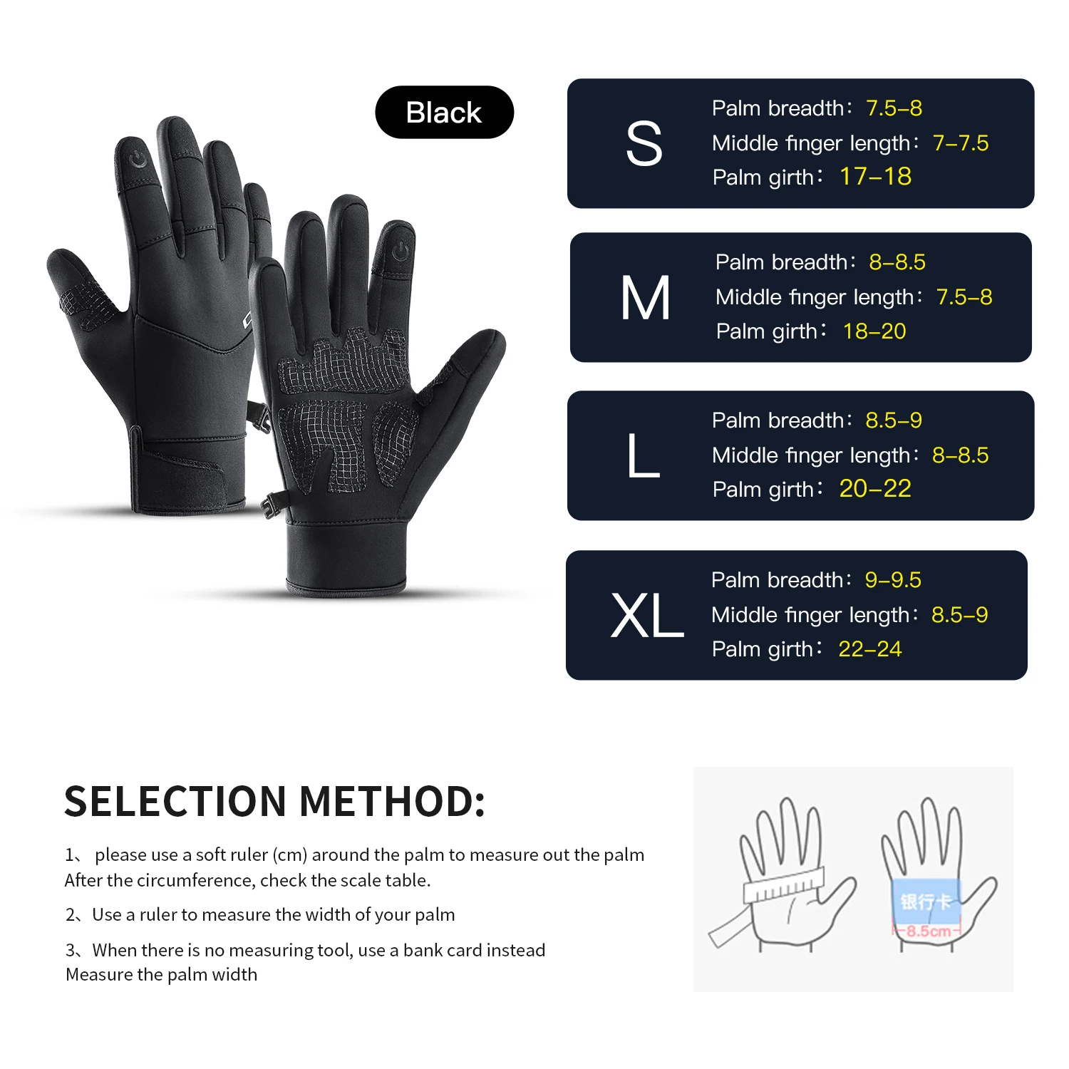 Ski Gloves Waterproof Touchscreen Snow Gloves Anti-slip Wear Resistant Cold Weather Thermal Snowboarding Gloves for Men Women