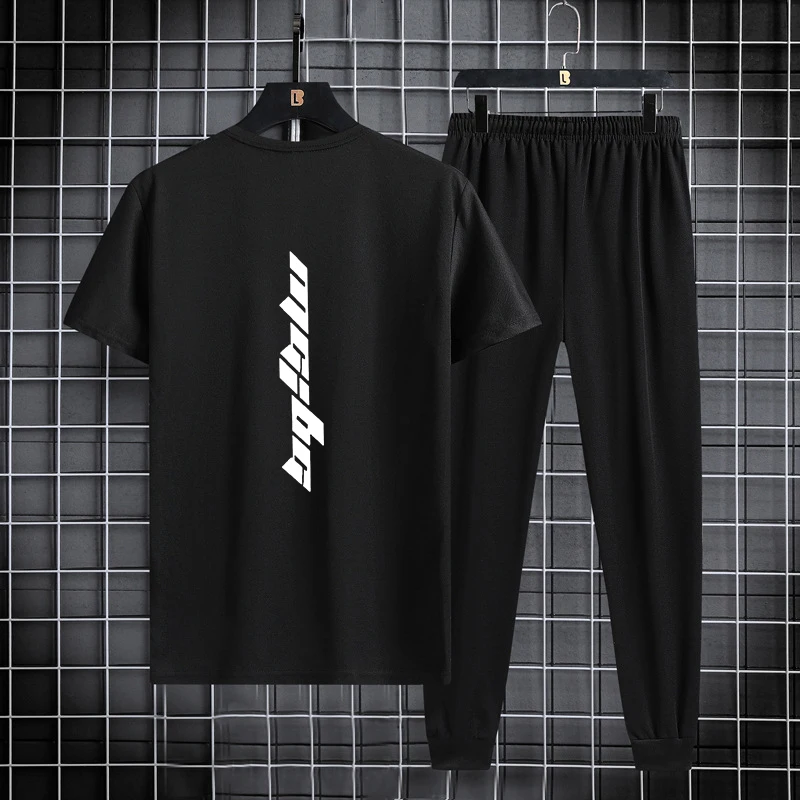 Trendy and fashionable sports suit summer quick drying thin breathable short sleeved T-shirt shorts two-piece set 2024 new item